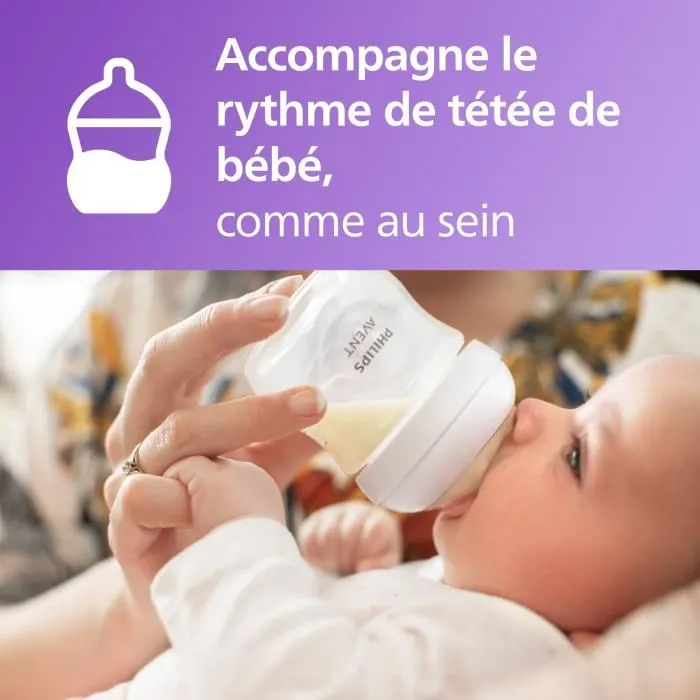 Philips Avent Coffret Natural 3.0 - Biberon 125 ml + Sucette Ultra Air 0-6 Mois - Pour une Expérience d'Alimentation Naturelle Philips Avent Coffret Natural 3.0 - Biberon 125 ml + Sucette Ultra Air 0-6 Mois - Pour une Expérience d'Alimentation Naturelle