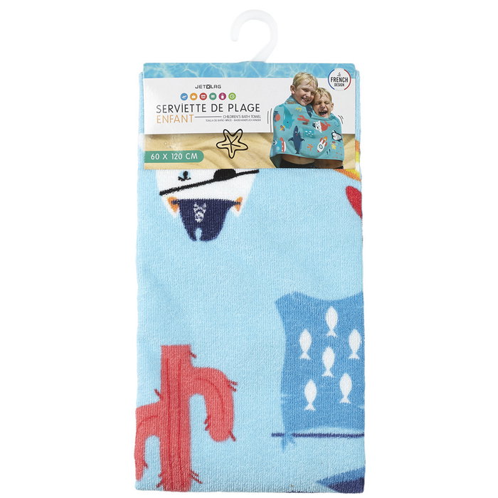 Jet Lag Serviette de Bain Enfant 120x60 cm, Modèles Assortis