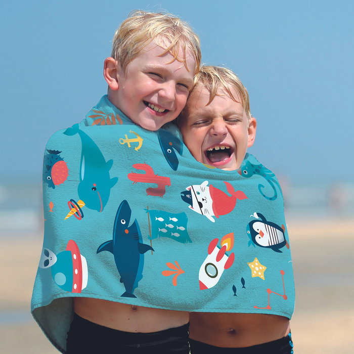 Jet Lag Serviette de Bain Enfant 120x60 cm, Modèles Assortis