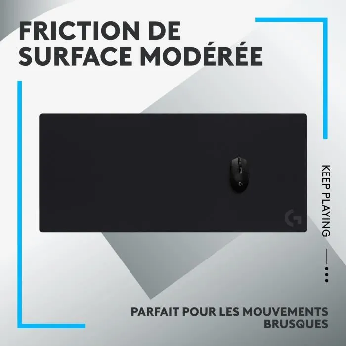 Logitech G Tapis de Souris Gaming Extra-Large G840, 900 x 400 x 3 mm, Surface en Tissu, Base Antidérapante, Noir - Compatible PC et Mac Logitech G Tapis de Souris Gaming Extra-Large G840, 900 x 400 x 3 mm, Surface en Tissu, Base Antidérapante, Noir - Compatible PC et Mac