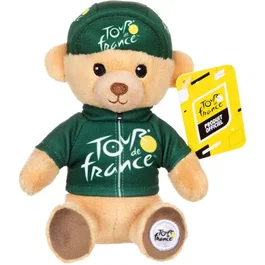 Gipsy Toys - Peluche officielle Tour de France Ours avec maillot et casquette sprinteur vert - 15 cm
