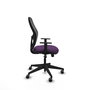 Chaise Alocén Synchro 3 positions tissu Pourpre Maille Noir Base pyramidale noire Accoudoir 1D Sans appui-tête Roulettes 65mm pour moquette