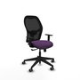 Chaise Alocén Synchro 3 positions tissu Pourpre Maille Noir Base pyramidale noire Accoudoir 1D Sans appui-tête Roulettes 65mm pour moquette