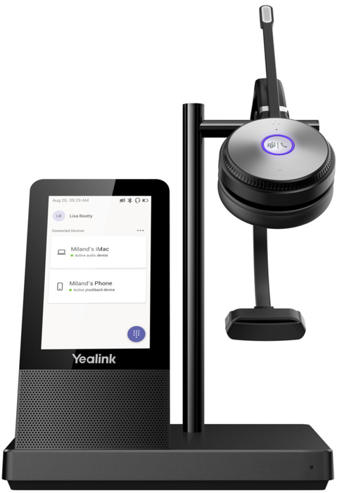 Yealink WH66 Mono Teams - Casque sans fil DECT avec station de base tactile Yealink WH66 Mono Teams - Casque sans fil DECT avec station de base tactile