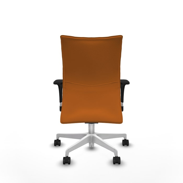 Piqueras Y Crespo Chaise Albacete Confidente Orange avec mécanisme Synchro et base blanche