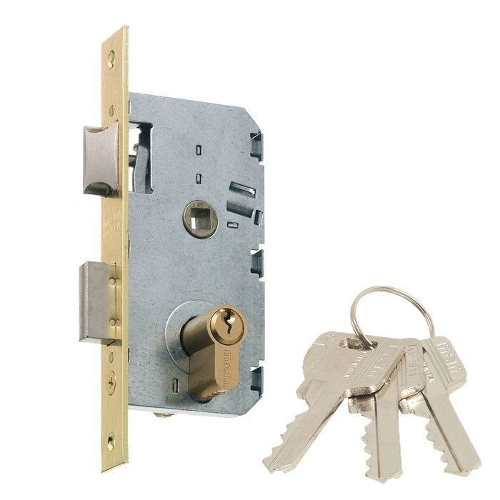 MCM 2501-245an311 Serrure à mortaiser 1 point avec poignée et bec-de-cane réversible, finition laiton, entrée 45 mm MCM 2501-245an311 Serrure à mortaiser 1 point avec poignée et bec-de-cane réversible, finition laiton, entrée 45 mm
