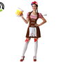 Déguisement Femme Adulte Style Bavarois Costume Allemand Oktoberfest Carnaval Brun Taille XS/S en Polyester