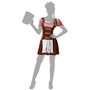 Déguisement Femme Adulte Style Bavarois Costume Allemand Oktoberfest Carnaval Brun Taille XS/S en Polyester