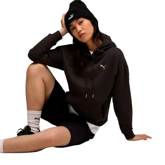 Sweat à capuche femme Puma Maximal Metallic Noir L