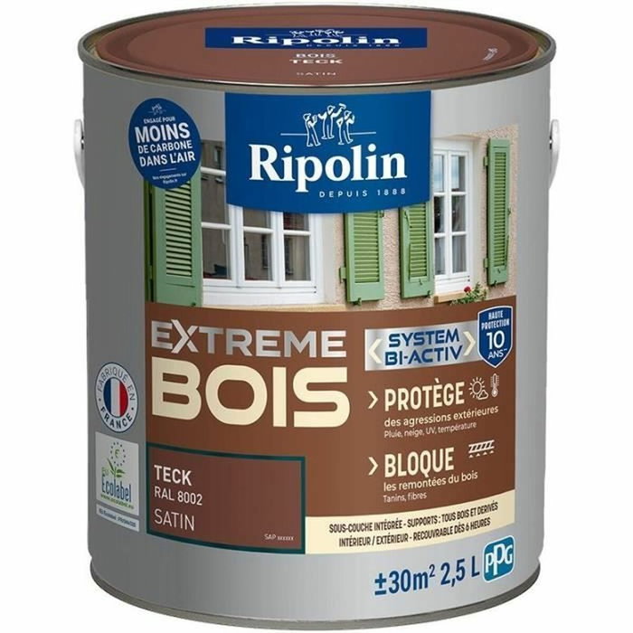 Ripolin Protection Extreme Bois Teck Satin Marron 2,5 L Ripolin Protection Extreme Bois Teck Satin Marron 2,5 L