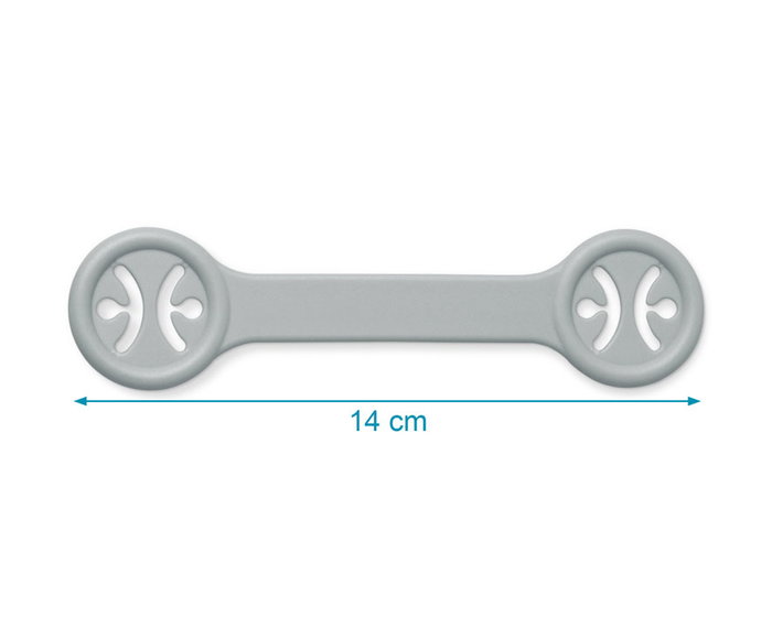 KioKids Attache-Bavettes Gris - 2 Unités - Pour Bébés de +4 Mois - Système de Fixation Rapide et Sûr