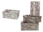 Pincello Lot de 3 boîtes en carton rectangulaires anthracite à rayures avec ruban 23x10x16 cm (Set de 12)