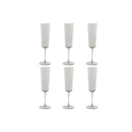 Set de Verres Home ESPRIT Vert Verre 6 x 6 x 23,7 cm (6 Unités)