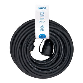 Simon Prolongateur professionnel 20 m IP44 noir