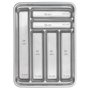 ORYX Cubertero Plastico Gris Plata 40x30x7 cm