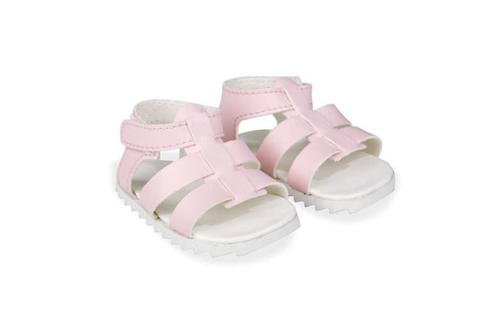 Muñecas Arias - Set de sandales roses pour poupées de 45 cm - Paire de chaussures incluses