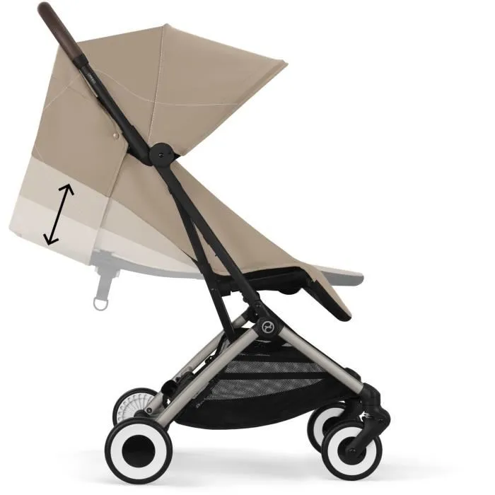 Cybex Poussette de Voyage Orfeo 4 Roues Ultra Compacte et Confortable - Almond Beige - Utilisable dès la Naissance jusqu'à 22 kg, Pliable à une Main