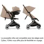 Cybex Poussette de Voyage Orfeo 4 Roues Ultra Compacte et Confortable - Almond Beige - Utilisable dès la Naissance jusqu'à 22 kg, Pliable à une Main