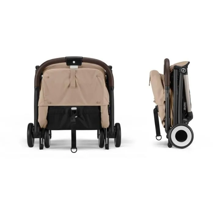 Cybex Poussette de Voyage Orfeo 4 Roues Ultra Compacte et Confortable - Almond Beige - Utilisable dès la Naissance jusqu'à 22 kg, Pliable à une Main
