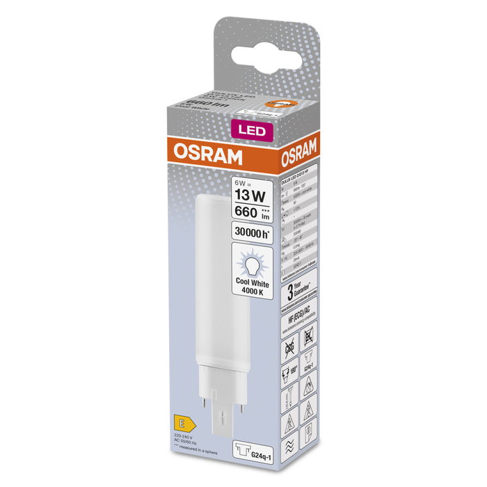 Ledvance/DULUX Lampe LED G24q 1 6W 660Lm 4000K 120º IP20