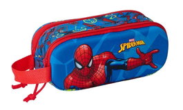 SAFTA Trousse Fourre-Tout Double Spider-Man 3D Rouge et Blue marine