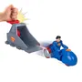 Imaginext IMX DCSF Launcher - Jouet de Lanceur avec Véhicules DC Comics, Moto de Superman, Batman et Joker pour Course