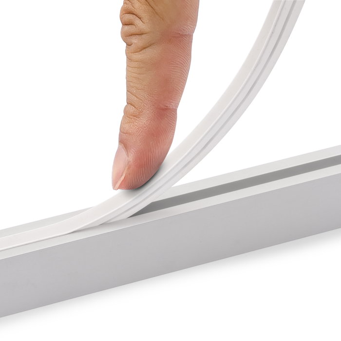 Emuca Kit barre pour armoire Luxe, ruban LED 4,5x8 Neonlynx V, détecteur de mouvement RF Smart et convertisseur Smart (24V DC), longueur 1.150mm, Lumière blanche chaude 2.700K, Aluminium et Plastique, Anodisé mat