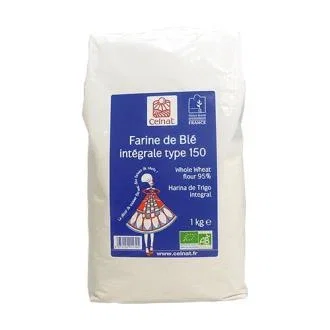 CELNAT Farine de Blé Complète T150 Bio 1 kg CELNAT Farine de Blé Complète T150 Bio 1 kg