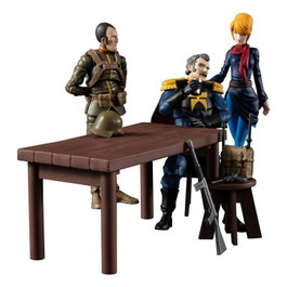 Megahouse Gundam Military Generation Principality of Zeon Team Ramba Ral Set avec figurine et véhicule mobile de 10 cm