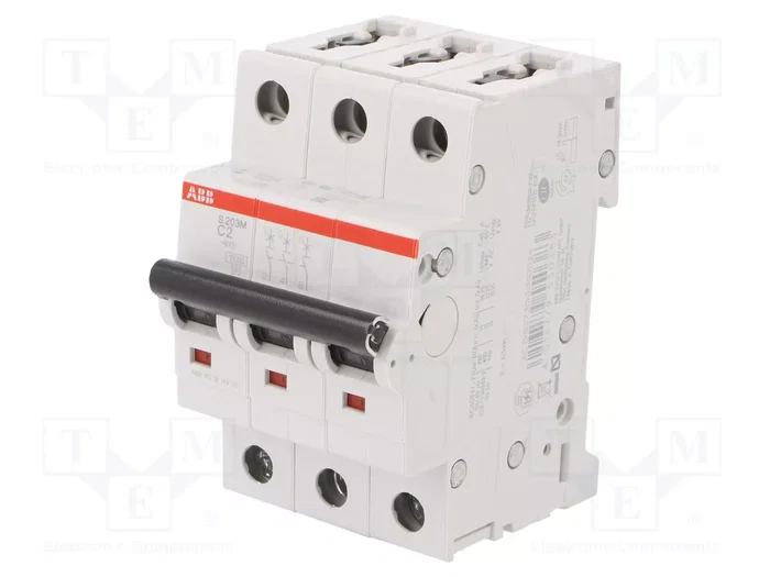 ABB S200M Disjoncteur 3P 2A 400VAC 10kA ABB S200M Disjoncteur 3P 2A 400VAC 10kA