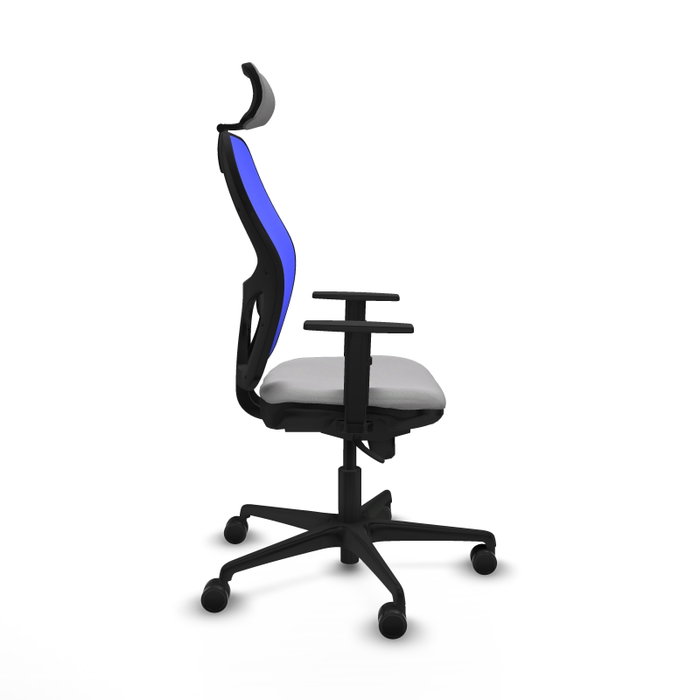 Piqueras y Crespo Chaise de Bureau Jorquera avec Appui-tête 2D et Support Lombaire, Gris Clair et Bleu Piqueras y Crespo Chaise de Bureau Jorquera avec Appui-tête 2D et Support Lombaire, Gris Clair et Bleu