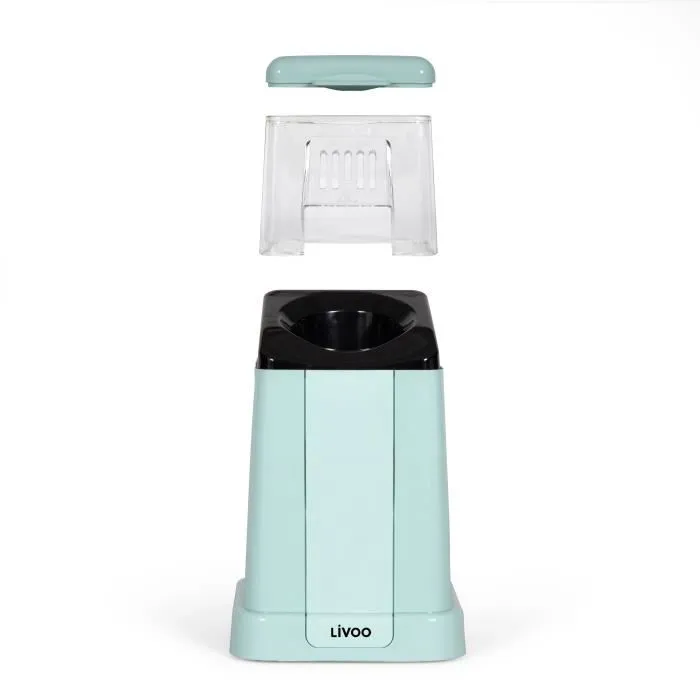 Livoo DOM497 Machine à Popcorn, 1200W, Capacité 100g de Maïs, Arrêt Automatique, Couvercle Doseur, Protection Surchauffe