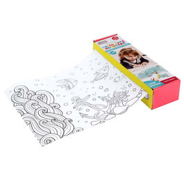 Jeux 2 momes Rouleau de coloriage et 4 crayons de couleur