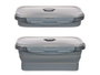 Kinvara Boîte de conservation rectangulaire en silicone 800 ml anthracite 18x3x12 cm (Set de 24)