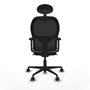Piqueras y Crespo Chaise de Bureau avec Appui-tête Jorquera 2D036N1 Gris clair