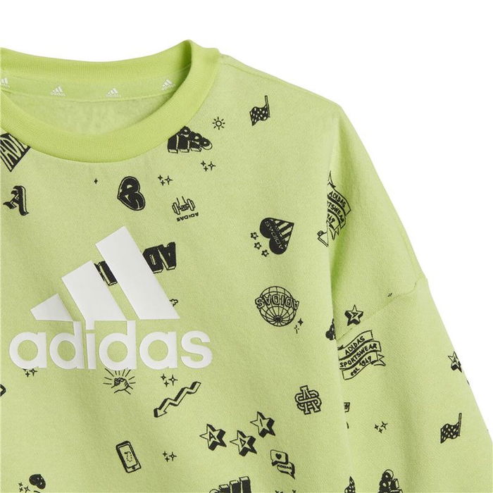 Ensemble de Sport pour Bébé Adidas Bluv Q3 Cset Vert clair