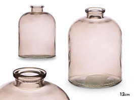 GIFTDECOR Frasco Cristal Redondo Gris