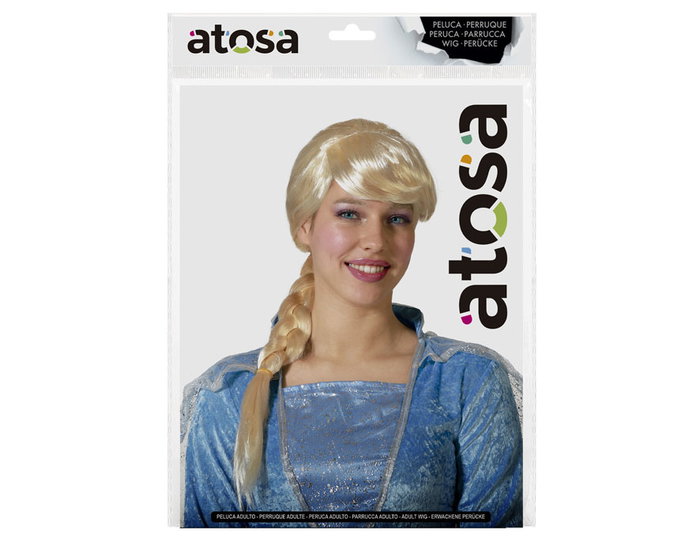Perruque blonde avec tresse latérale