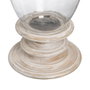 BigBuy Home Bougeoir Blanc Bois Verre 28 x 28 x 43 cm