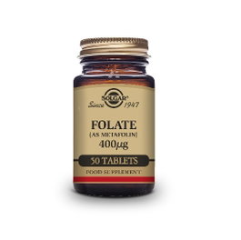 SOLGAR Folato (comme Metafolin) 400mcg, 50 comprimés