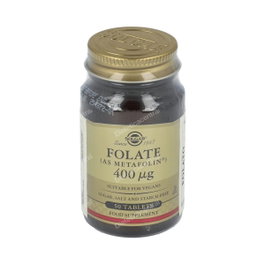 SOLGAR Folato (comme Metafolin) 400mcg, 50 comprimés