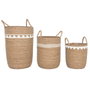 Home ESPRIT Set de paniers Blanc Naturel Herbier marin (3 Pièces)