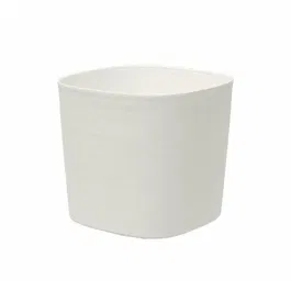 Garden Id Pot avec Réserve d'Eau RESPECT - Blanc 30x30 cm - Recyclé, Résistant UV et Gel - Pour Intérieur et Extérieur
