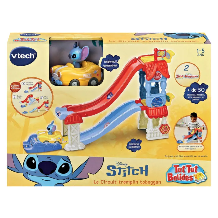 Vtech Tut Tut Bolides Stitch - Circuit tremplin toboggan - Multicolore Vtech Tut Tut Bolides Stitch - Circuit tremplin toboggan - Multicolore