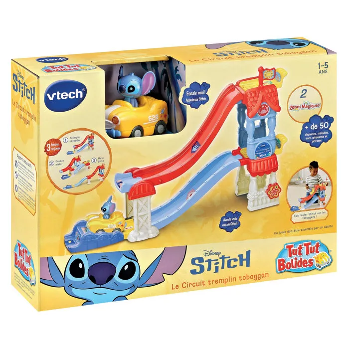 Vtech Tut Tut Bolides Stitch - Circuit tremplin toboggan - Multicolore Vtech Tut Tut Bolides Stitch - Circuit tremplin toboggan - Multicolore