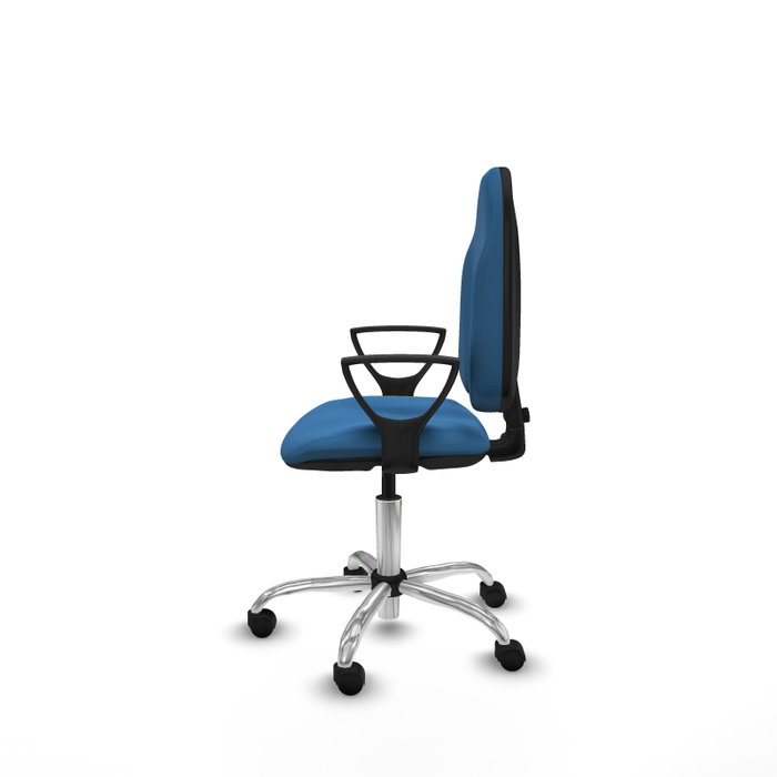 PIQUERAS Y CRESPO Chaise de bureau Algarra, similicuir bleu clair, piètement chromé PIQUERAS Y CRESPO Chaise de bureau Algarra, similicuir bleu clair, piètement chromé