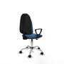 PIQUERAS Y CRESPO Chaise de bureau Algarra, similicuir bleu clair, piètement chromé