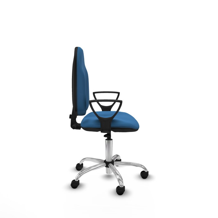PIQUERAS Y CRESPO Chaise de bureau Algarra, similicuir bleu clair, piètement chromé PIQUERAS Y CRESPO Chaise de bureau Algarra, similicuir bleu clair, piètement chromé