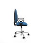 PIQUERAS Y CRESPO Chaise de bureau Algarra, similicuir bleu clair, piètement chromé