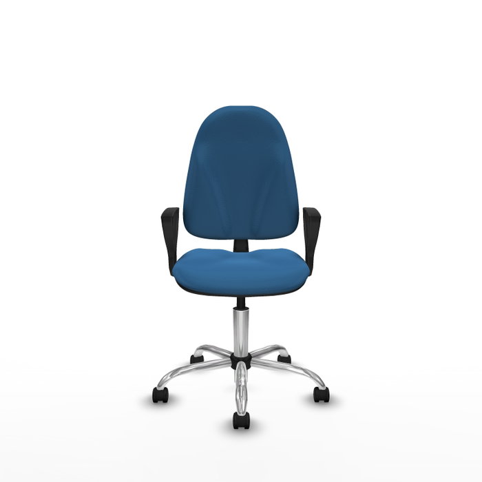 PIQUERAS Y CRESPO Chaise de bureau Algarra, similicuir bleu clair, piètement chromé PIQUERAS Y CRESPO Chaise de bureau Algarra, similicuir bleu clair, piètement chromé